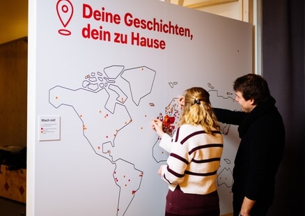 Sonderausstellung Migration Weltkarte Herkunft