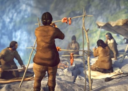 Ernährung in der Steinzeit - Szene aus dem Scope